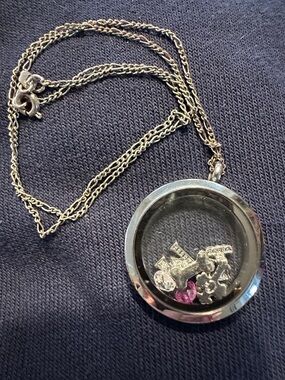 Silver floating locket necklace
